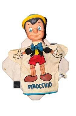 Vintage 1960s Walt Disney Productions Pinocchio Hand Puppet Vinyl Head Japan